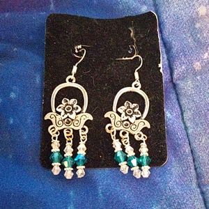 Sterling silver dangle Crystal earrings